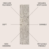 Alcina Modern Scandinavian Graphic Lines High-Low Area Rug