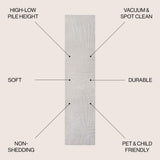 Alcina Modern Scandinavian Graphic Lines High-Low Area Rug