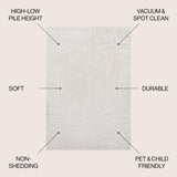 Alcina Modern Scandinavian Graphic Lines High-Low Area Rug