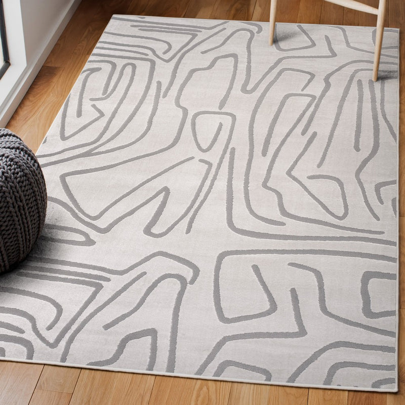 Alcina Modern Scandinavian Graphic Lines High-Low Area Rug