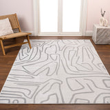 Alcina Modern Scandinavian Graphic Lines High-Low Area Rug