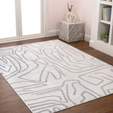 Alcina Modern Scandinavian Graphic Lines High-Low Area Rug