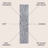Alcina Modern Scandinavian Graphic Lines High-Low Area Rug