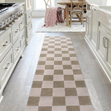 Modern Geometric Checkerboard High-Low Area Rug