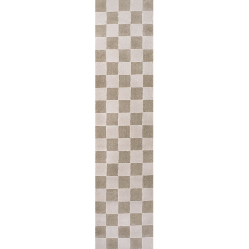 Modern Geometric Checkerboard High-Low Area Rug
