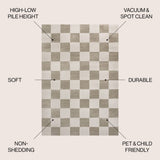 Modern Geometric Checkerboard High-Low Area Rug