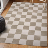 Modern Geometric Checkerboard High-Low Area Rug