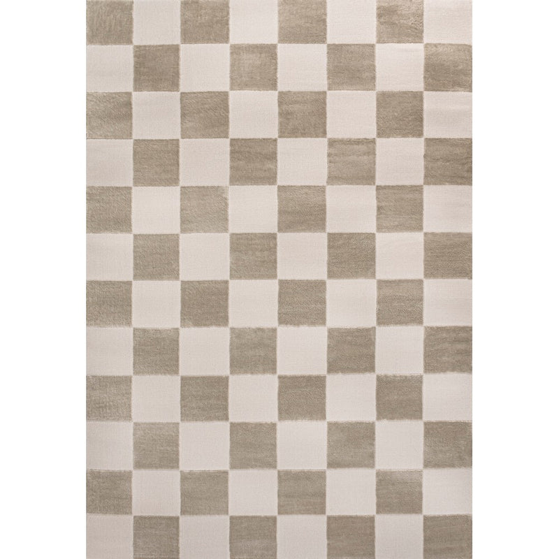 Modern Geometric Checkerboard High-Low Area Rug