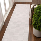 Modern Geometric Checkerboard High-Low Area Rug