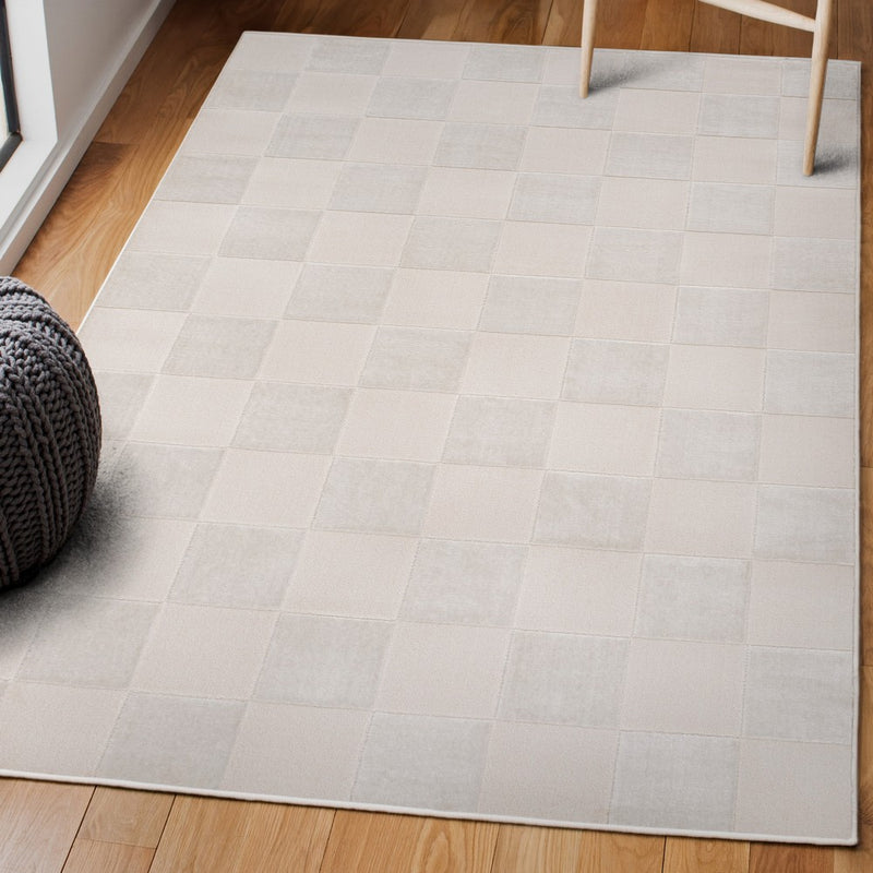 Modern Geometric Checkerboard High-Low Area Rug