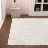 Modern Geometric Checkerboard High-Low Area Rug