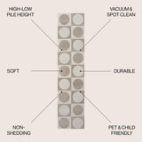 Geometric Modern Geometric Circles In Squares High-Low Area Rug