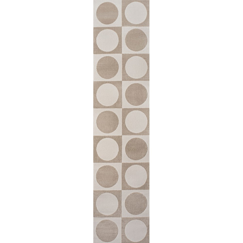 Geometric Modern Geometric Circles In Squares High-Low Area Rug