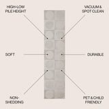 Geometric Modern Geometric Circles In Squares High-Low Area Rug