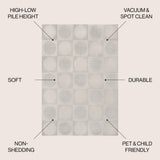 Geometric Modern Geometric Circles In Squares High-Low Area Rug