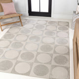 Geometric Modern Geometric Circles In Squares High-Low Area Rug