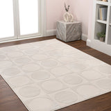 Geometric Modern Geometric Circles In Squares High-Low Area Rug