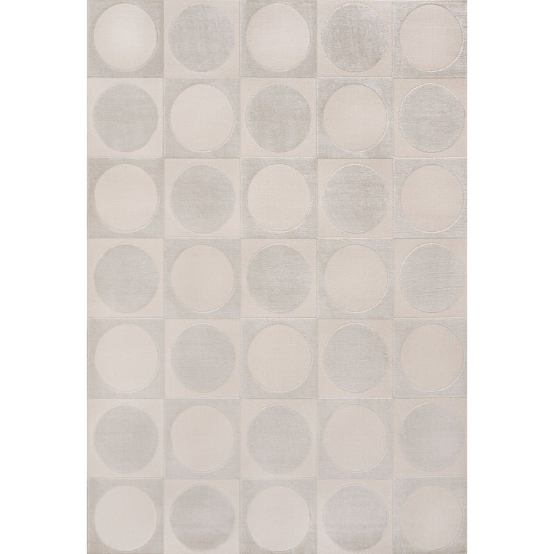 Geometric Modern Geometric Circles In Squares High-Low Area Rug