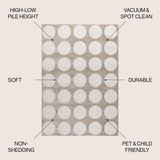 Adrian Modern Geometric Circle Dot High-Low Area Rug