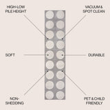 Adrian Modern Geometric Circle Dot High-Low Area Rug