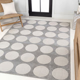 Adrian Modern Geometric Circle Dot High-Low Area Rug