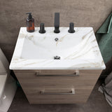 Ancillary 3-Hole 20 in. W x 18.25 in. D Classic Contemporary Rectangular Ceramic Single Sink Basin Vanity Top - JONATHAN Y