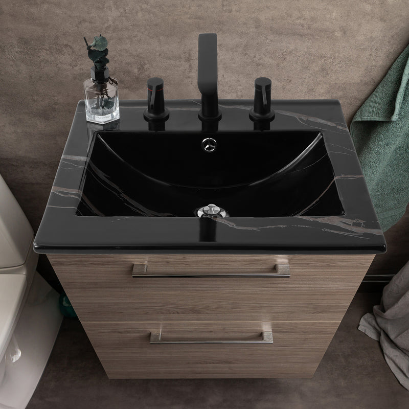 Ancillary 3-Hole 20 in. W x 18.25 in. D Classic Contemporary Rectangular Ceramic Single Sink Basin Vanity Top - JONATHAN Y