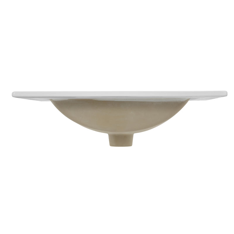 Ancillary 3-Hole Classic Contemporary Rectangular Ceramic Single Sink Basin Vanity Top