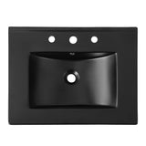 Ancillary 3-Hole Classic Contemporary Rectangular Ceramic Single Sink Basin Vanity Top