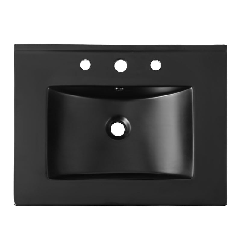 Ancillary 3-Hole Classic Contemporary Rectangular Ceramic Single Sink Basin Vanity Top