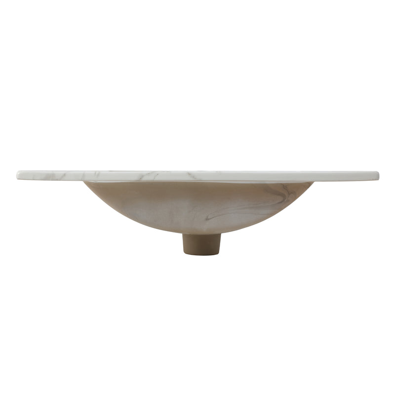 Ancillary 3-Hole Classic Contemporary Rectangular Ceramic Single Sink Basin Vanity Top
