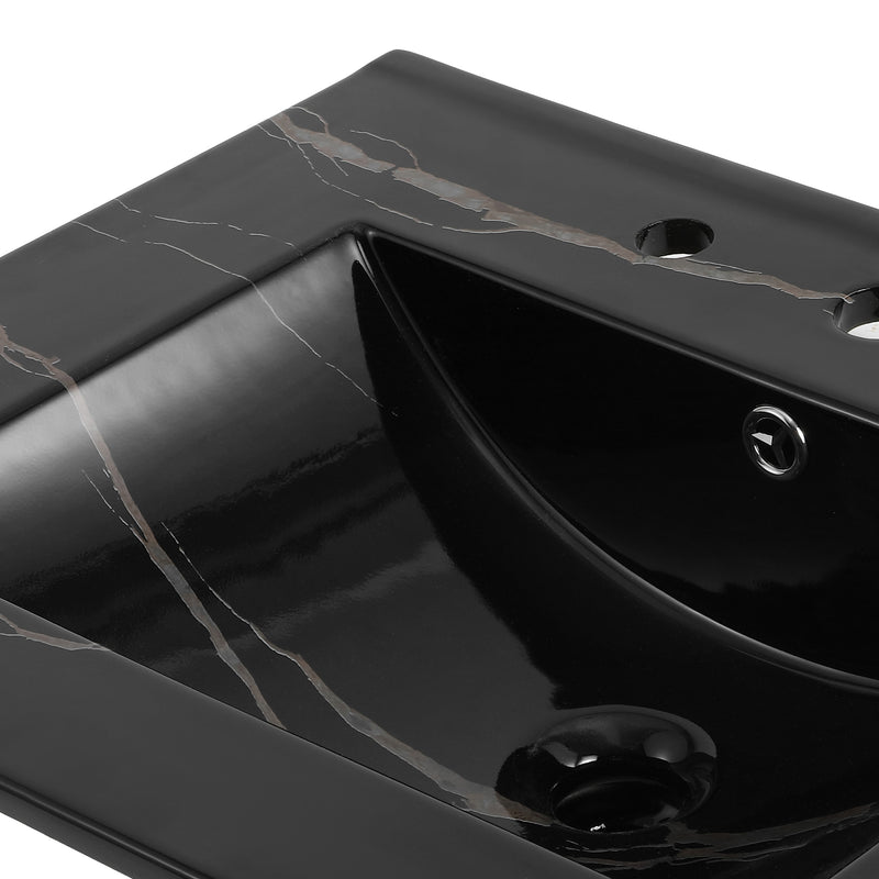 Ancillary 3-Hole Classic Contemporary Rectangular Ceramic Single Sink Basin Vanity Top