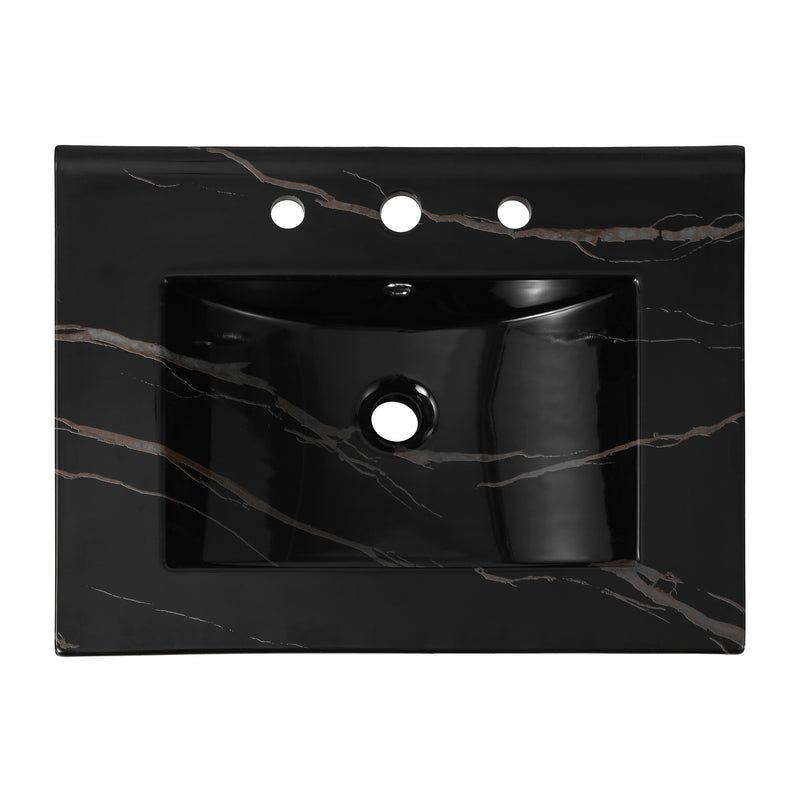 Ancillary 3-Hole Classic Contemporary Rectangular Ceramic Single Sink Basin Vanity Top