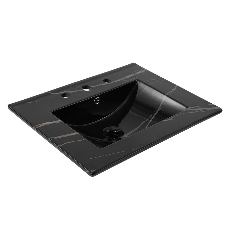 Ancillary 3-Hole Classic Contemporary Rectangular Ceramic Single Sink Basin Vanity Top