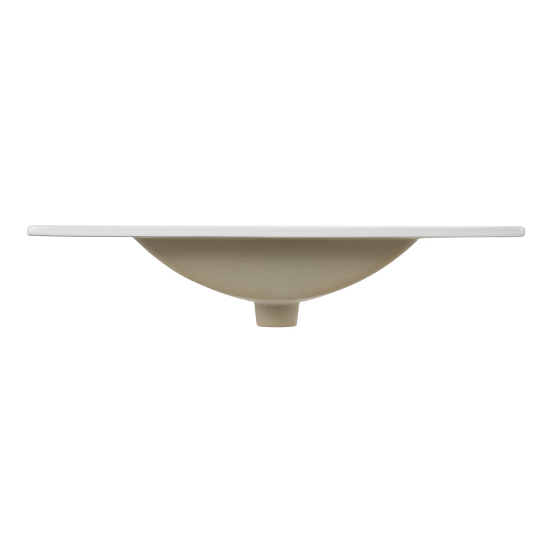 Ancillary 3-Hole Classic Contemporary Rectangular Ceramic Single Sink Basin Vanity Top