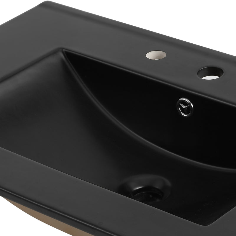 Ancillary 3-Hole Classic Contemporary Rectangular Ceramic Single Sink Basin Vanity Top