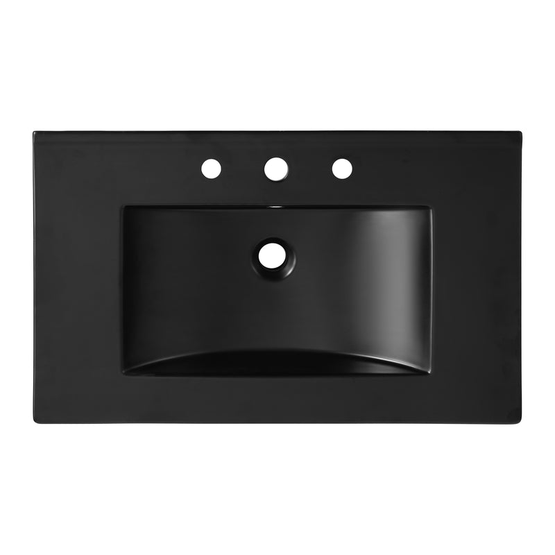 Ancillary 3-Hole Classic Contemporary Rectangular Ceramic Single Sink Basin Vanity Top