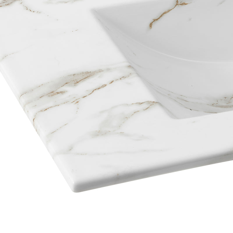 Ancillary 3-Hole Classic Contemporary Rectangular Ceramic Single Sink Basin Vanity Top