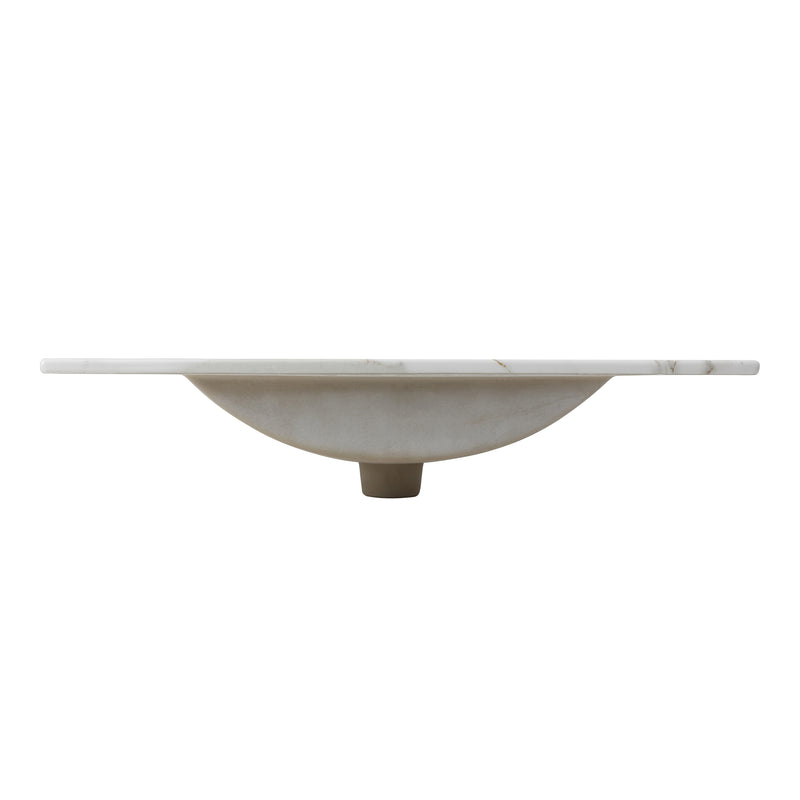 Ancillary 3-Hole Classic Contemporary Rectangular Ceramic Single Sink Basin Vanity Top