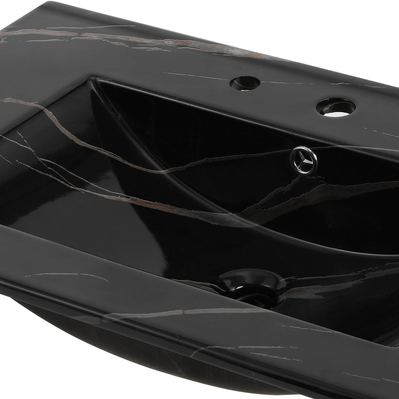 Ancillary 3-Hole Classic Contemporary Rectangular Ceramic Single Sink Basin Vanity Top