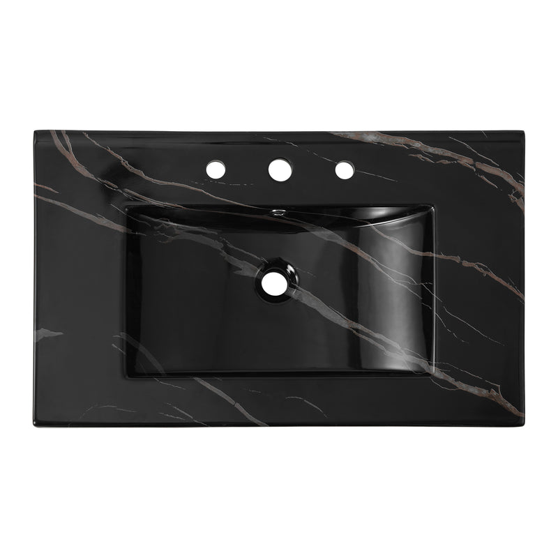 Ancillary 3-Hole Classic Contemporary Rectangular Ceramic Single Sink Basin Vanity Top