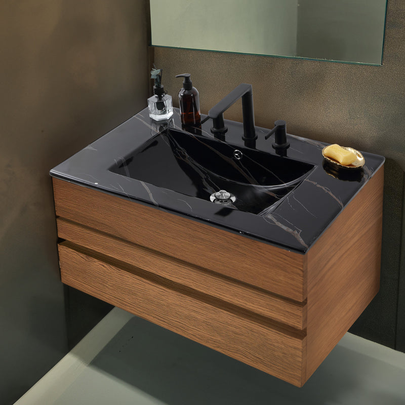 Ancillary 3-Hole Classic Contemporary Rectangular Ceramic Single Sink Basin Vanity Top