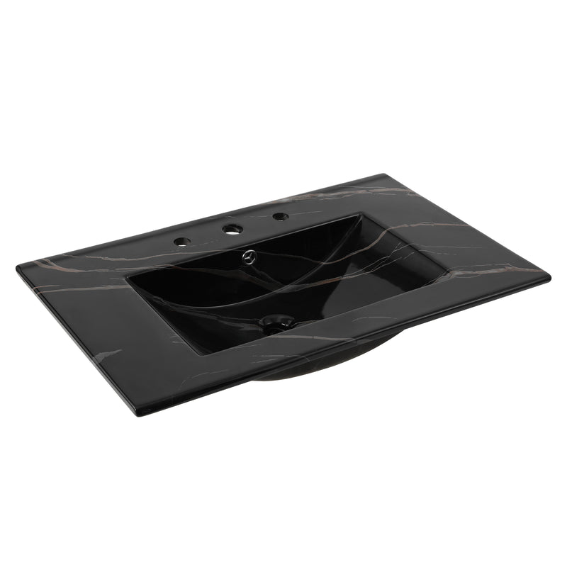 Ancillary 3-Hole Classic Contemporary Rectangular Ceramic Single Sink Basin Vanity Top