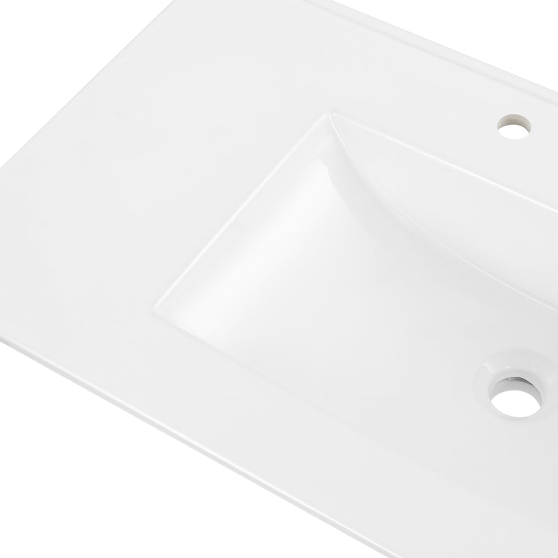 Ancillary 3-Hole Classic Contemporary Rectangular Ceramic Single Sink Basin Vanity Top