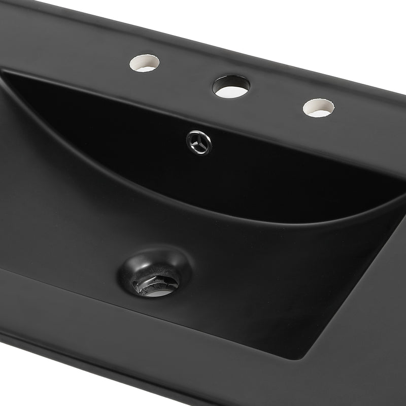 Ancillary 3-Hole Classic Contemporary Rectangular Ceramic Single Sink Basin Vanity Top