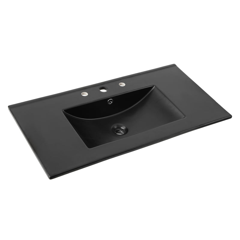 Ancillary 3-Hole Classic Contemporary Rectangular Ceramic Single Sink Basin Vanity Top