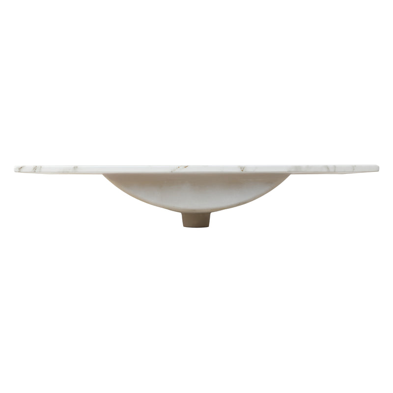 Ancillary 3-Hole Classic Contemporary Rectangular Ceramic Single Sink Basin Vanity Top