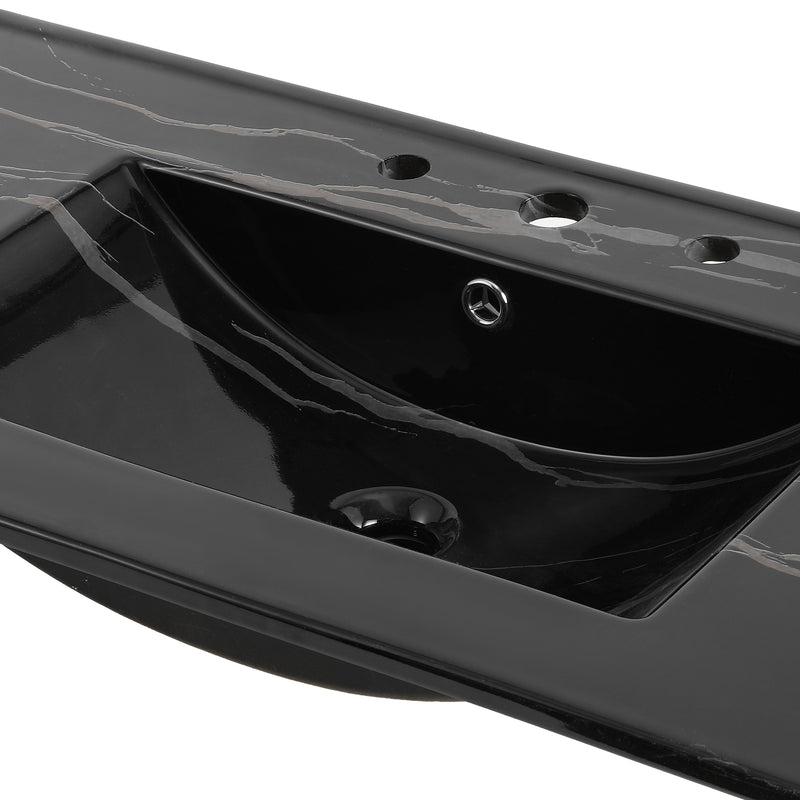 Ancillary 3-Hole Classic Contemporary Rectangular Ceramic Single Sink Basin Vanity Top
