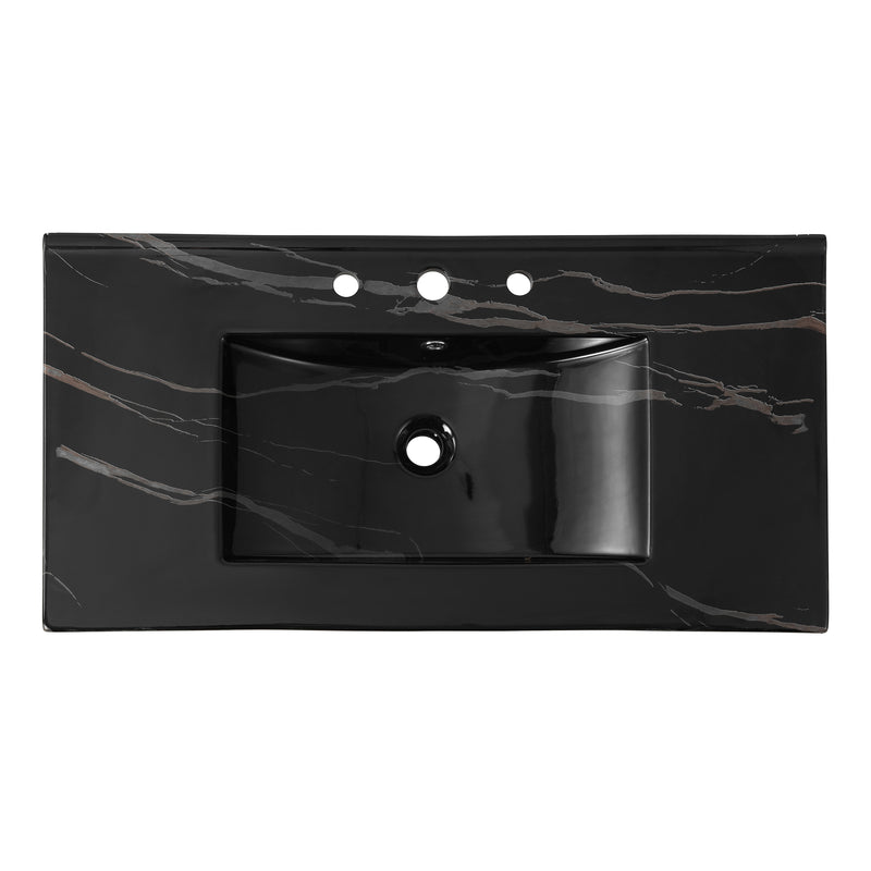 Ancillary 3-Hole Classic Contemporary Rectangular Ceramic Single Sink Basin Vanity Top