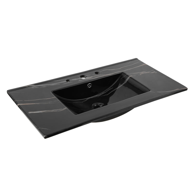 Ancillary 3-Hole Classic Contemporary Rectangular Ceramic Single Sink Basin Vanity Top
